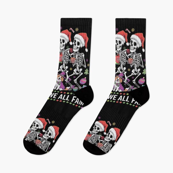 Item preview, Funny Dancing skeleton Christmas We All Fam In Da Clerb party santa designed and sold by BHMARTS.