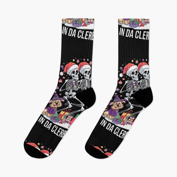 Item preview, Funny Dancing skeleton Christmas We All Fam In Da Clerb party santa designed and sold by BHMARTS.