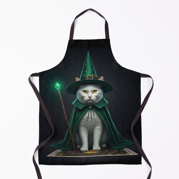 Item preview, The Feline Wizard: A Tarot Card of Magic and Mystery. Magical Wizard Cat in Green Robe. designed and sold by MarCreativArt.