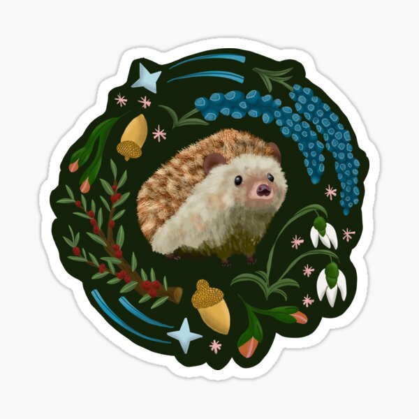Item preview, Winter Woodland Hedgehog | Whimsical Holiday Folk Art Design designed and sold by EmShoes.