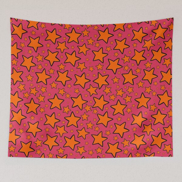 Item preview, Bunches of Stars: 2000s Color Palette: Zenon Ruby & Nickelodeon Splat Orange with Black Outline designed and sold by Jessica Erin.