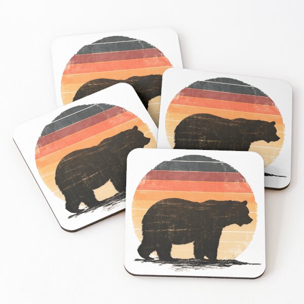 Item preview, Vintage Bear Silhouette with Sunset (Version 2) designed and sold by WildShadows.