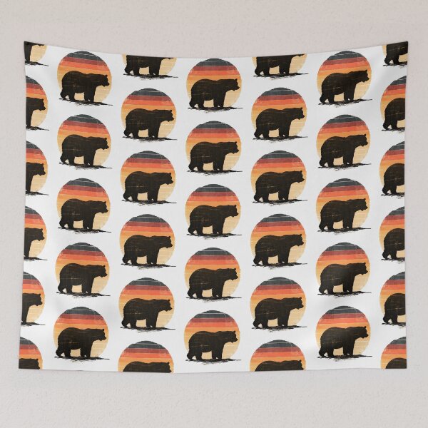 Item preview, Vintage Bear Silhouette with Sunset (Version 2) designed and sold by WildShadows.