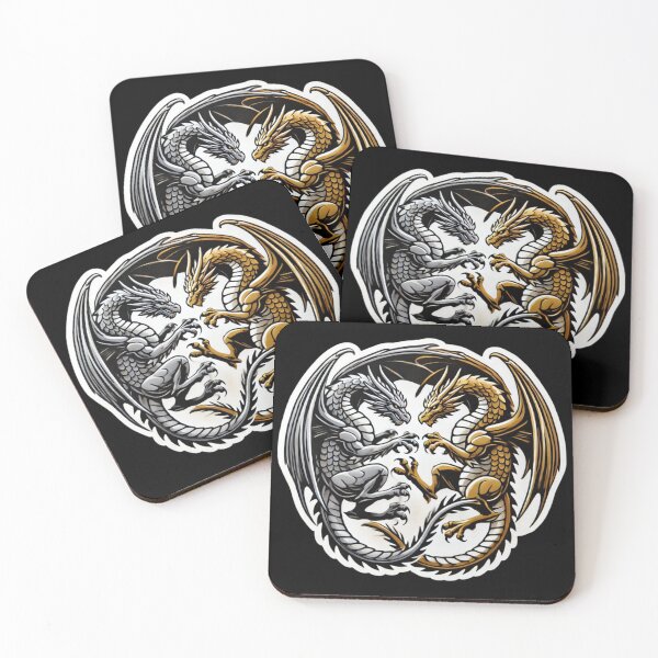 Item preview, Twin Dragons (Gold and Silver) designed and sold by PinUpPizzazz.
