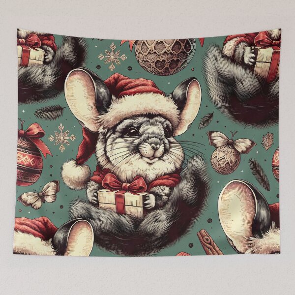 Item preview, Chinchilla Christmas Wallpaper designed and sold by Travelcases.