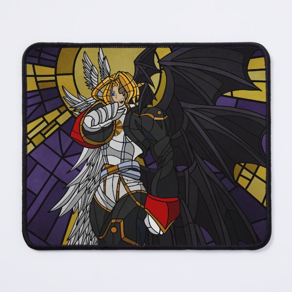 Item preview, Lucemon Falldown Mode Stained Glass Art designed and sold by innergeekdesign.