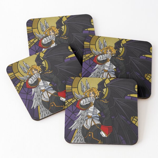 Item preview, Lucemon Falldown Mode Stained Glass Art designed and sold by innergeekdesign.