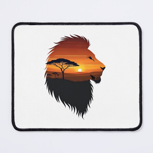 Item preview, Lion Silhouette with Vibrant Sunset Scene designed and sold by VibeTCreations.