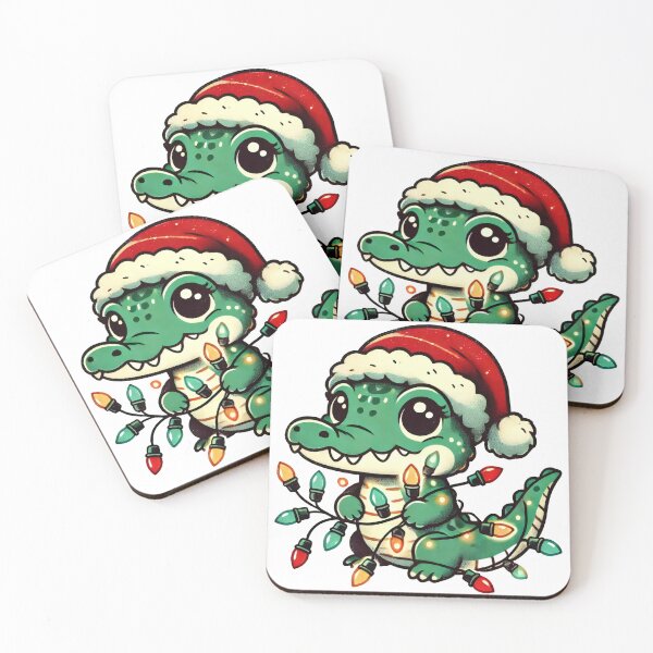 Item preview, Adorable Alligator with Christmas Lights Art designed and sold by lubushop1.