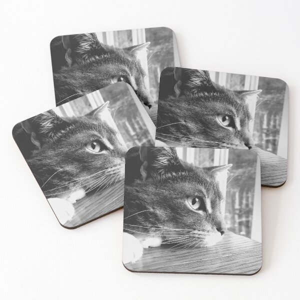 Item preview, Pondering Cat Black and White 1 designed and sold by Quincy-Hedgehog.