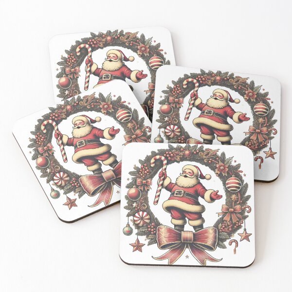 Artikelvorschau, Weihnachtsmann im Weihnachtskranz mit Zuckerstangenkunst entworfen und verkauft von lubushop1.