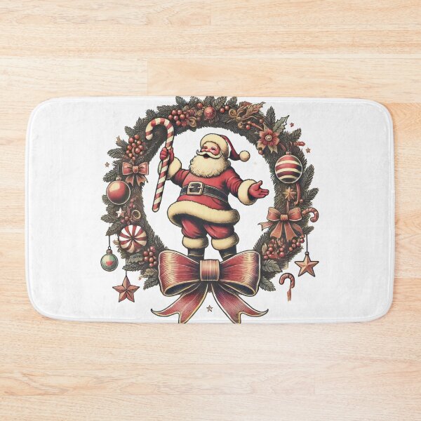 Artikelvorschau, Weihnachtsmann im Weihnachtskranz mit Zuckerstangenkunst entworfen und verkauft von lubushop1.