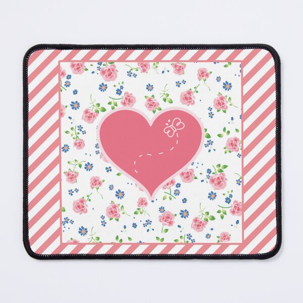 Item preview, Spring Pink Stripes Roses and Heart designed and sold by MarikaJohnson.