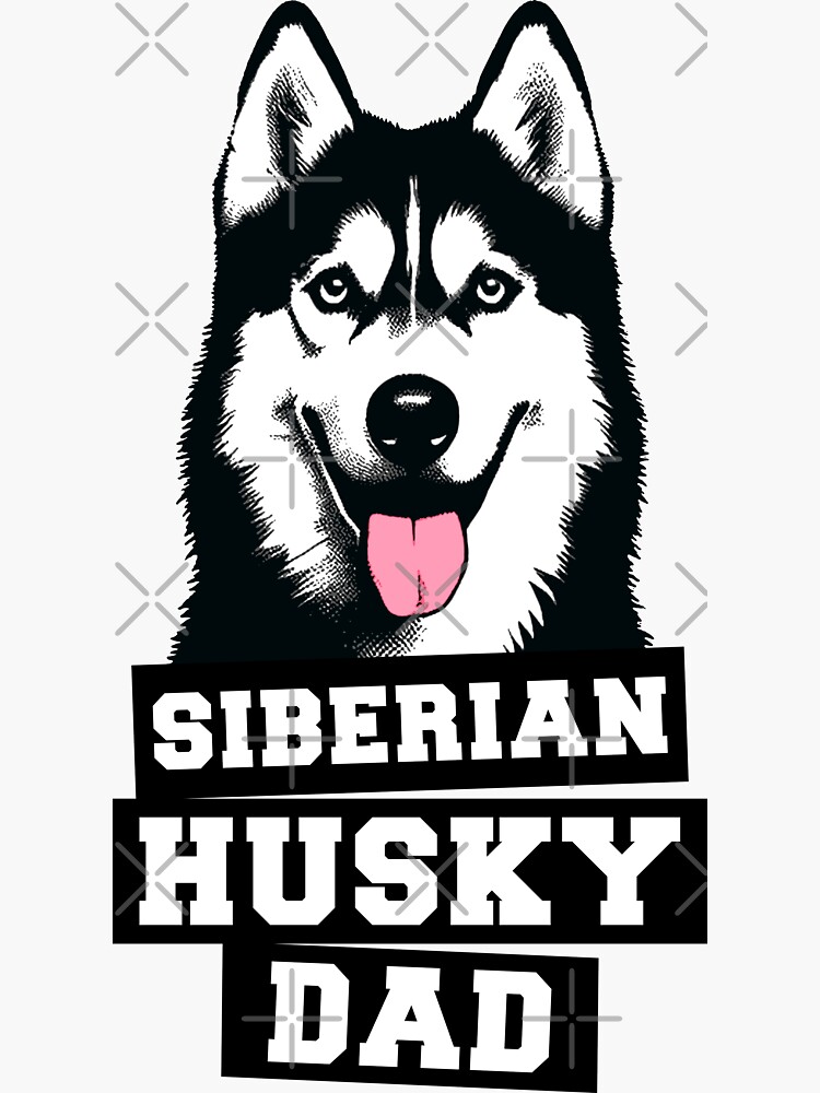 Thumbnail 3 of 3, Sticker, Siberian Husky Dad Pop Art designed and sold by K9ish.