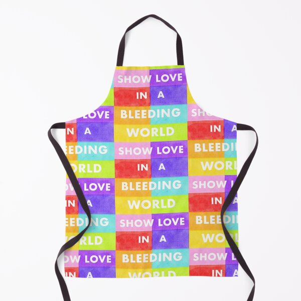Item preview, Show Love In A Bleeding World Rainbow Spectrum Patchwork Queer Risograph Print designed and sold by fancysarah.