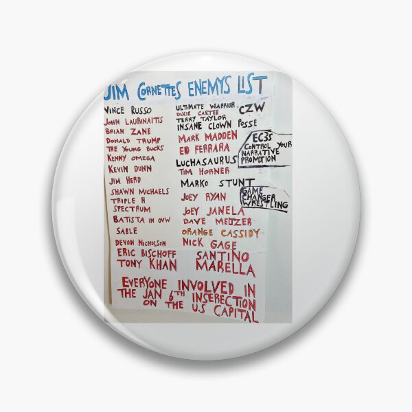 Item preview, jim cornettes enemys list designed and sold by everyday666.