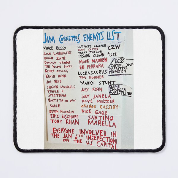 Item preview, jim cornettes enemys list designed and sold by everyday666.