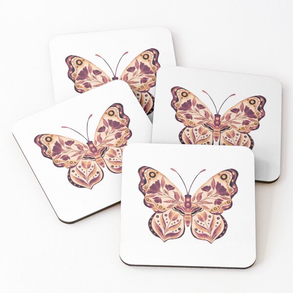 Item preview, Boho folk art floral butterfly designed and sold by pinkyfish1010.