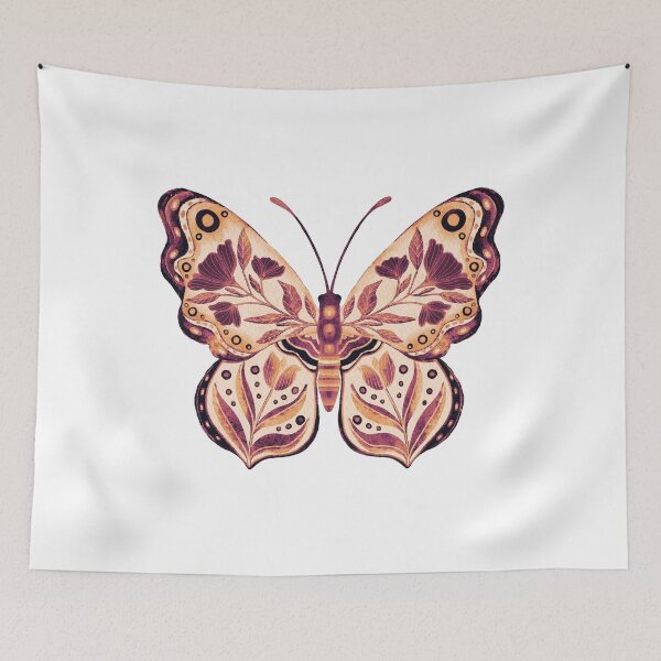 Item preview, Boho folk art floral butterfly designed and sold by pinkyfish1010.