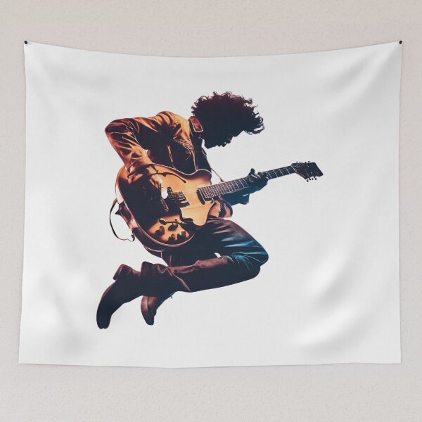 Item preview, Retro 90s Guitarist Jumping on Stage designed and sold by Jasava Shop.