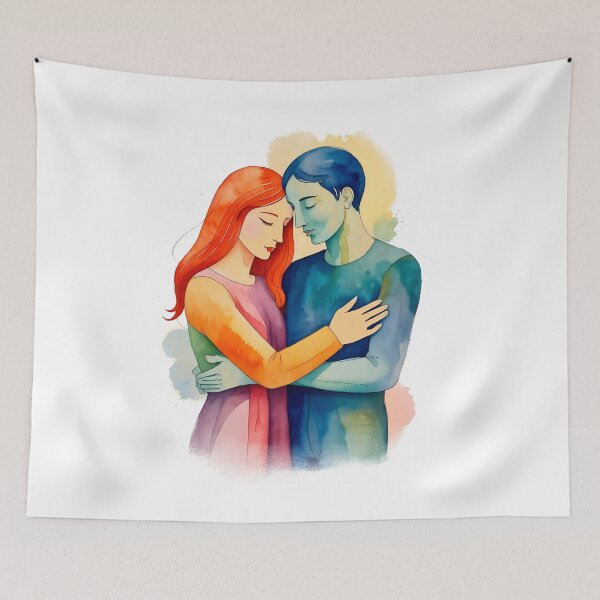 Item preview, Watercolor art couple 01 designed and sold by Alan Javier Cordoba Espinosa.