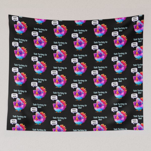Item preview, Happy Thanksgiving - Talk Turkey To Me "Gobble Gobble" Black Background designed and sold by Delightful Divine Design.