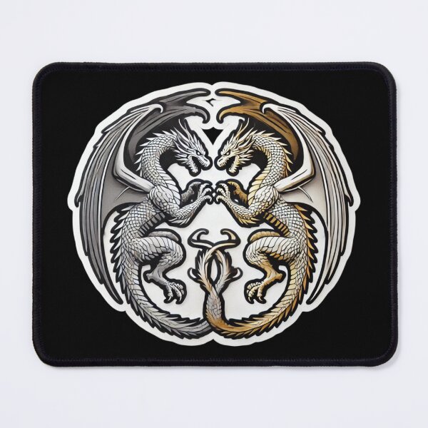 Item preview, Twin Dragons (Silver and Gold) designed and sold by PinUpPizzazz.