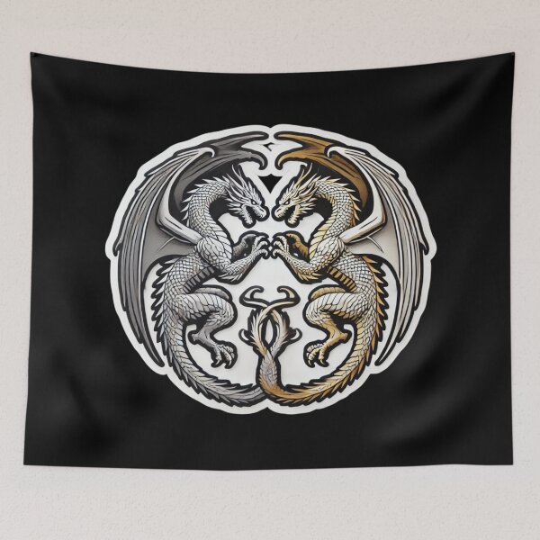 Item preview, Twin Dragons (Silver and Gold) designed and sold by PinUpPizzazz.
