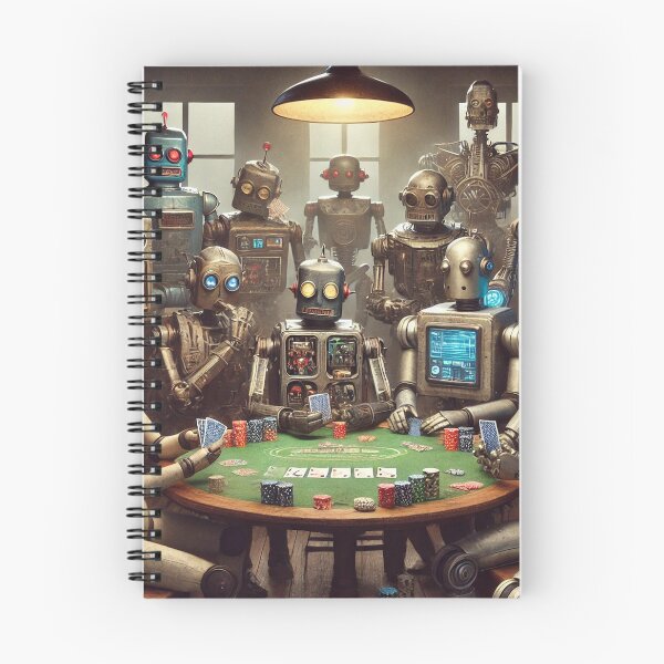 Artikelvorschau, Roboter-Pokerspiel mit hohen Einsätzen entworfen und verkauft von Nerdy-Tees.