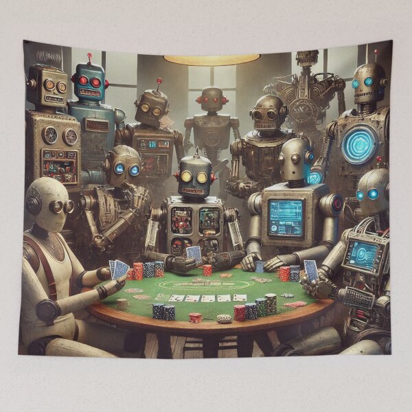 Item preview, High-Stakes Robot Poker Game designed and sold by Nerdy-Tees.
