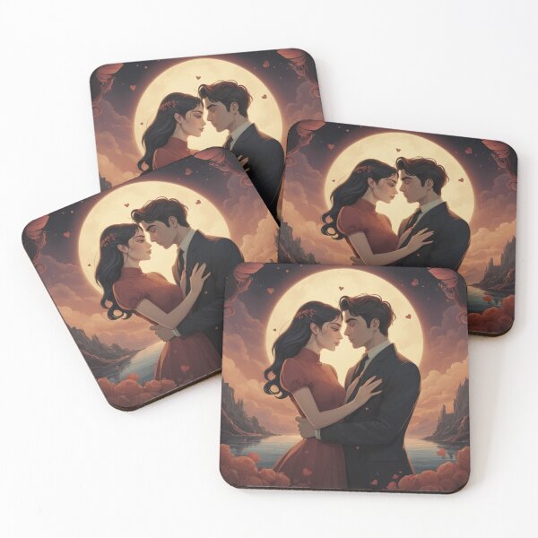 Item preview, Romantic Moonlight Hug: A Lover's Embrace designed and sold by choder61.