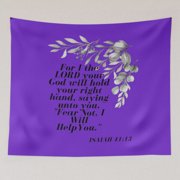 Item preview, Bible Verses - Isaiah 41:13 Purple Background designed and sold by Delightful Divine Design.