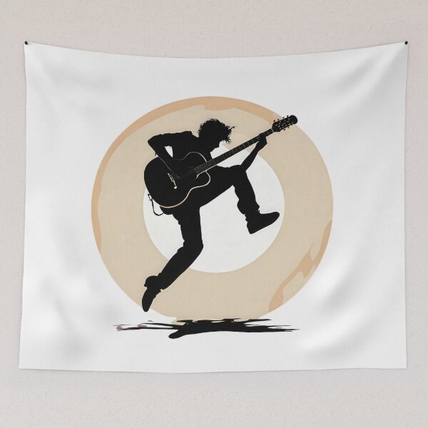 Item preview, Shadow of a 90s Guitarist Jumping on Stage designed and sold by Jasava Shop.