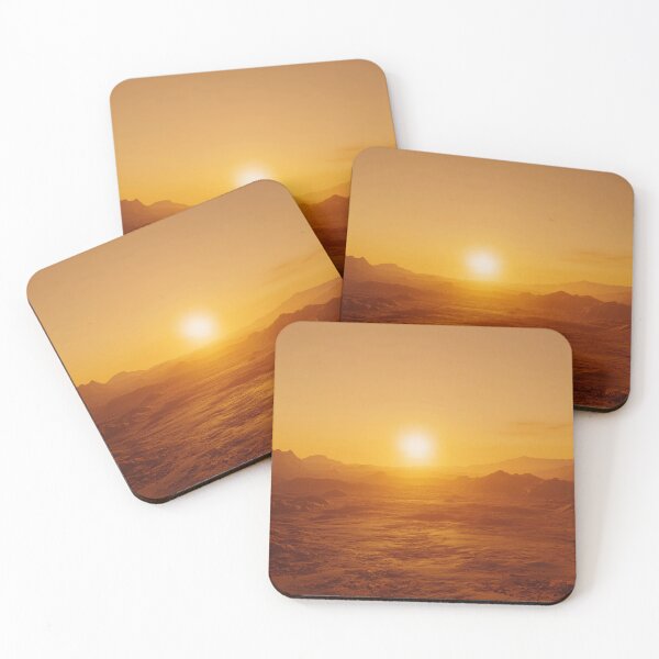 Item preview, Golden sunset over a vast desert landscape designed and sold by lematworks.
