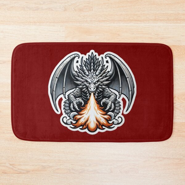 Item preview, Silver Dragon Breathing Fire designed and sold by PinUpPizzazz.