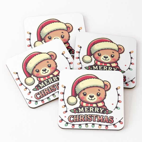 Item preview, Cute Christmas Bear in Santa Hat with Lights designed and sold by lubushop1.