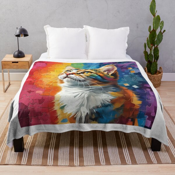 Item preview, Colorful Puzzle Kitten – Vibrant Cat Art designed and sold by PixelMuse2024.