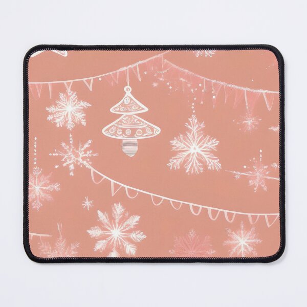 Item preview, White Christmas Chains With Salmon Background designed and sold by Ciervo Primavera.