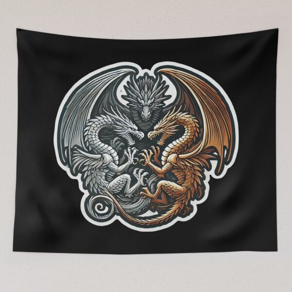 Item preview, Three Dragons: Silver and Copper designed and sold by PinUpPizzazz.