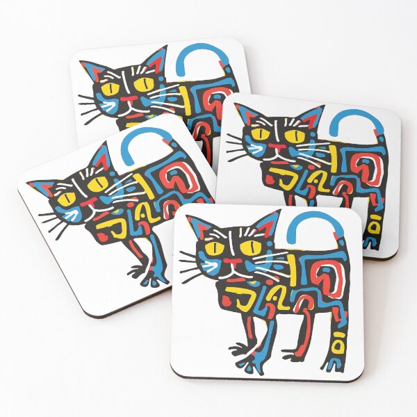 Item preview, Whimsical Strange Black Cat Abstract Frightened Meow designed and sold by Sturdust.