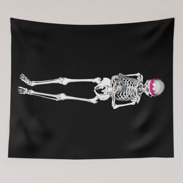 Item preview, Skeleton with birthday cupcake & hat designed and sold by Whimsy Trail Co.