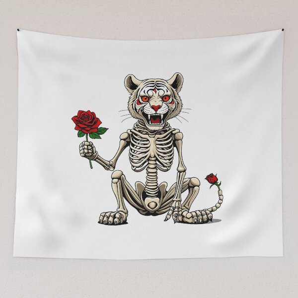 Item preview, Tiger Skeleton and Roses designed and sold by HippieFarms11.