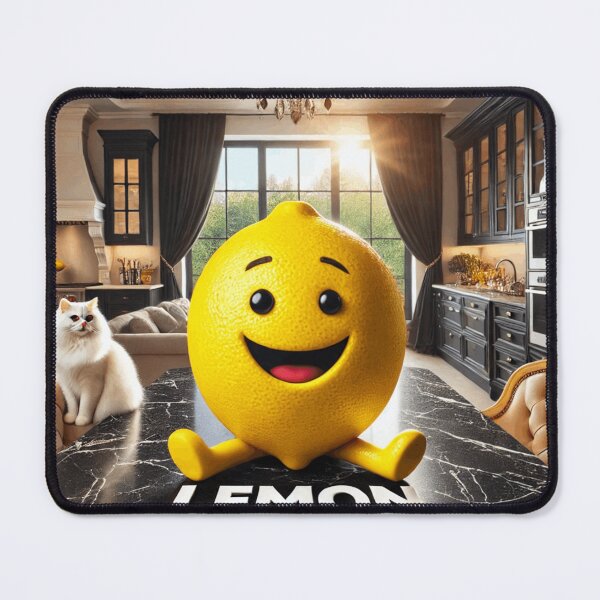 Item preview, The smiling lemon in the luxurious kitchen setting with the cat designed and sold by DreamAura.