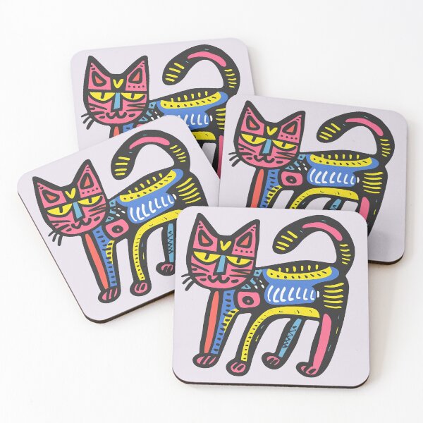 Item preview, Playful Whimsical Black Cat Colorful 80s Pop Art designed and sold by Sturdust.