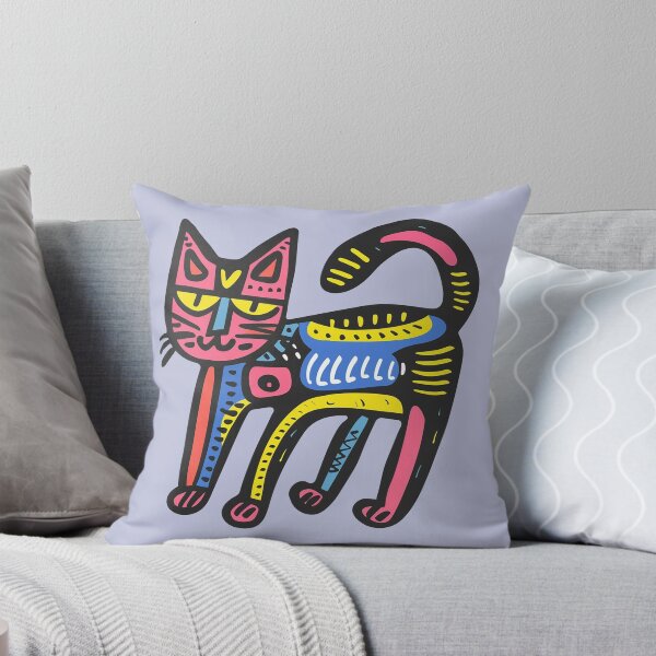 Item preview, Playful Whimsical Black Cat Colorful 80s Pop Art designed and sold by Sturdust.