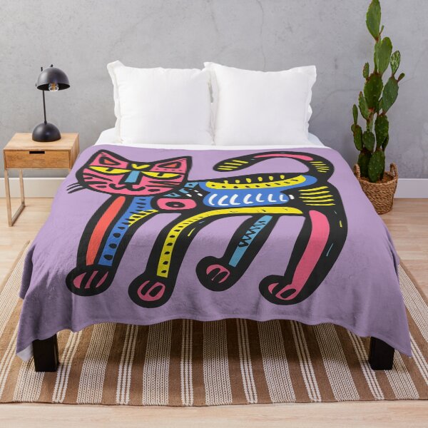 Item preview, Playful Whimsical Black Cat Colorful 80s Pop Art designed and sold by Sturdust.