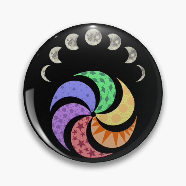 Item preview, Rainbow Pinwheel with Moon Cycle designed and sold by HandmadeHarmony.
