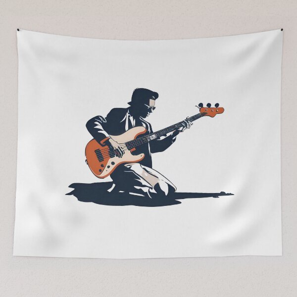Item preview, Guitarist Kneeling in Retro 90s Style designed and sold by Jasava Shop.