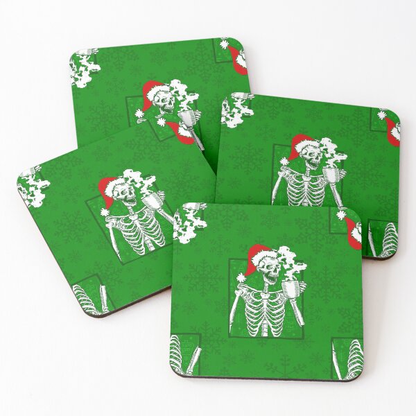 Item preview, goth christmas skull coffee skeleton  designed and sold by Gossip Rag.