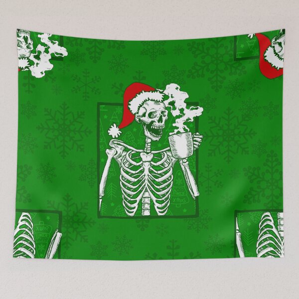 Item preview, goth christmas skull coffee skeleton  designed and sold by Gossip Rag.
